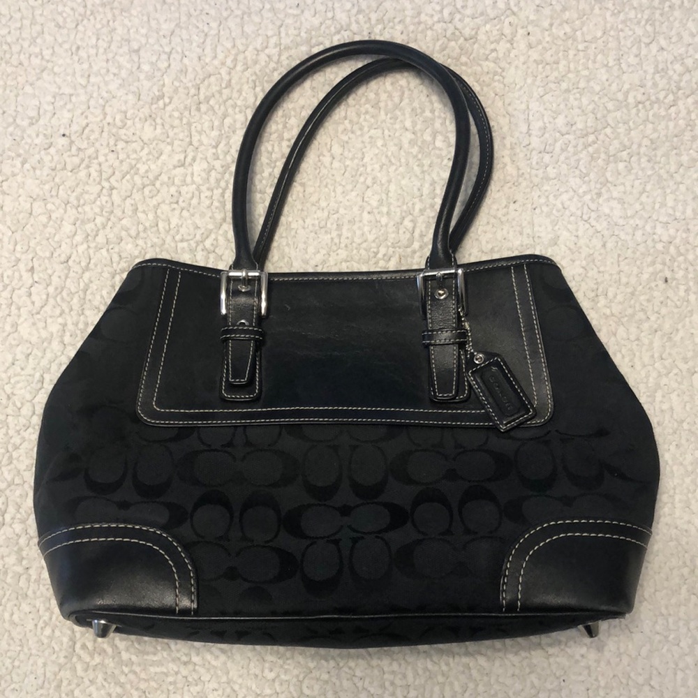 Coach Signature Jacquard Hampton Satchel Handbag